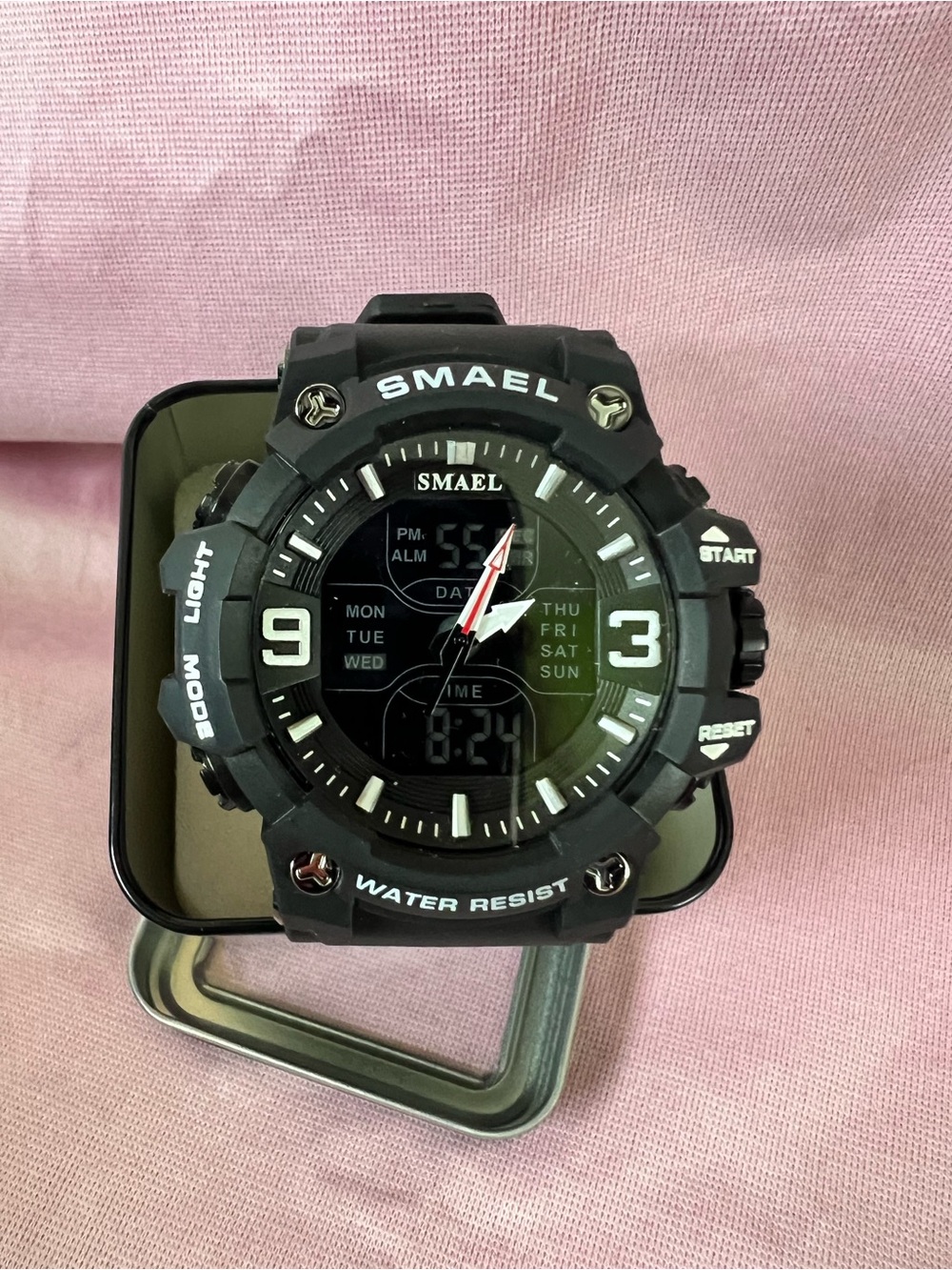 Men's Black Digital-Analog Sports Watch